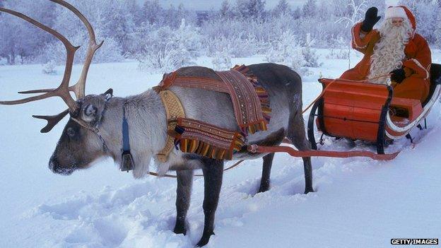 Santa with a reindeer
