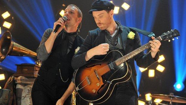 Chris Martin and Jonny Buckland