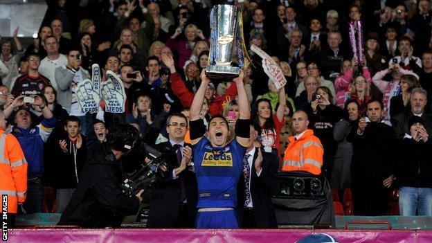 Leeds Rhinos celebrate winning the 2011 Grand Final