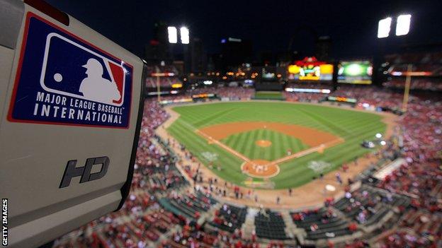 A camera at the final game of the 2011 World Series