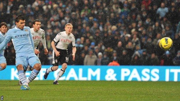 Sergio Aguero opens the scoring