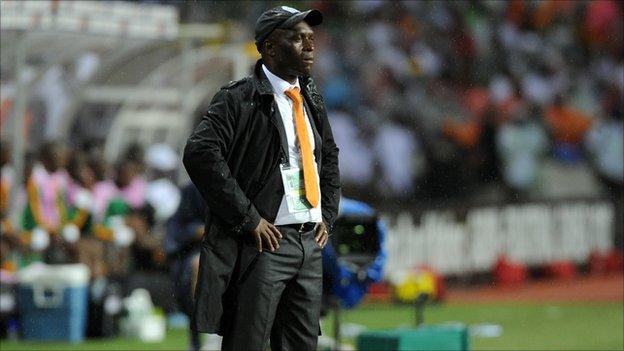 Ivory Coast coach Francois Zahoui looks on during the Africa Cup of Nations final