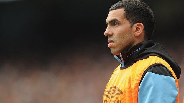 Manchester City forward Carlos Tevez