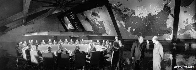 On the set of Stanley Kubrick's Dr Strangelove or How I Learned to Stop Worrying and Love the Bomb