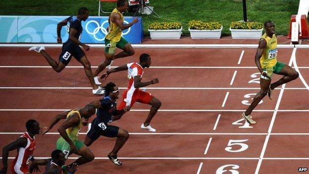 Usain Bolt at the 2008 Olympics