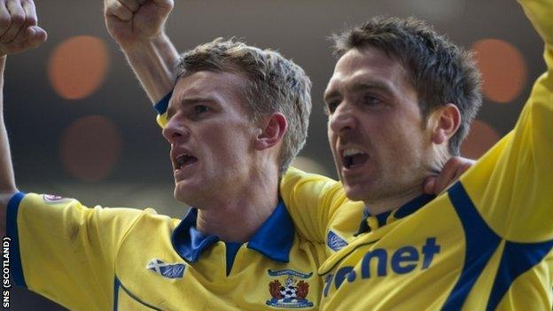 Dean Shiels celebrates his winning goal