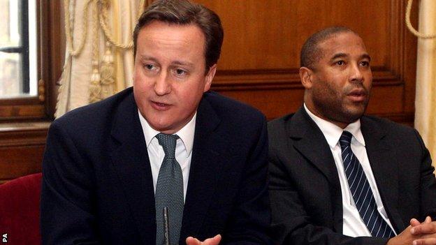 David Cameron with John Barnes