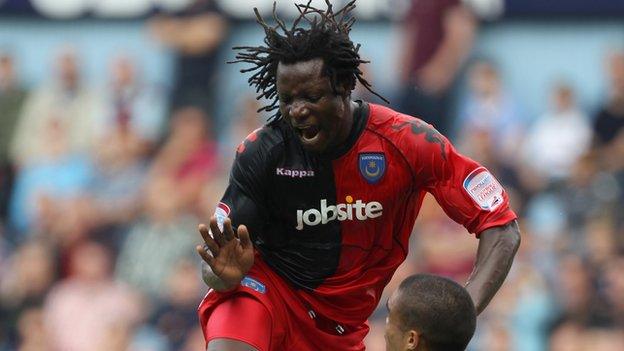 Zimbabwe's Benjani Mwaruwari in action for Portsmouth