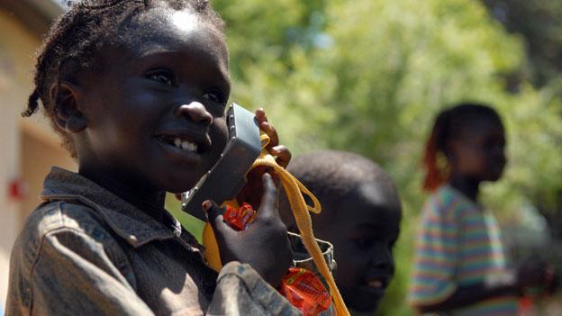 Child listening to radio