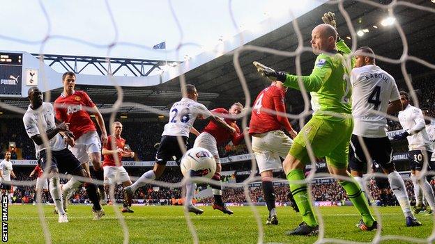 Wayne Rooney finds the net with a header