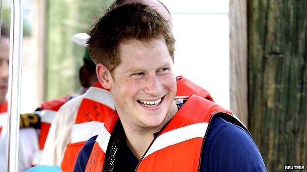 Prince Harry in a lifejacket