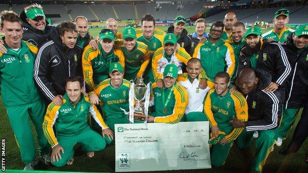 South Africa with the one-day series trophy