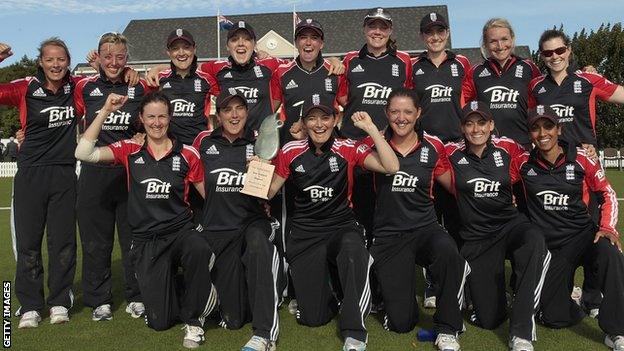 England with the one-day series trophy