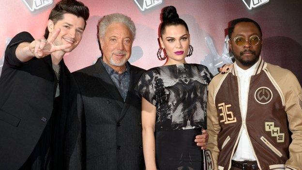 Danny O'Donoghue, Sir Tom Jones, Jessie J and Will.i.am