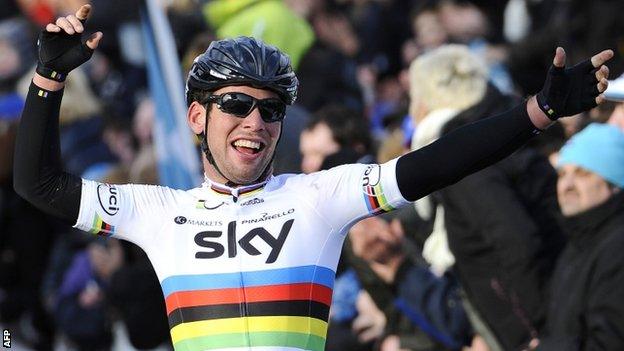 Mark Cavendish is celebrating his fourth victory of the season after winning the second stage of the Tirreno-Adriatico.