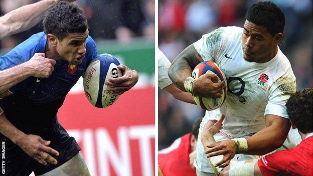 Tyro France centre Wesley Fofana and England counterpart Manu Tuilagi