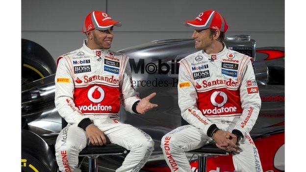 McLaren drivers Lewis Hamilton and Jenson Button