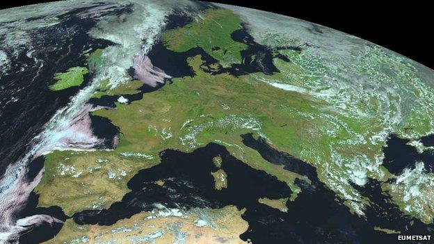 Meteosat image of Europe