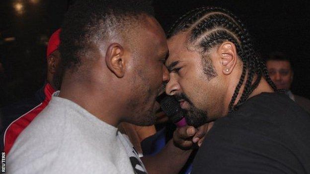 British boxers Dereck Chisora and David Haye