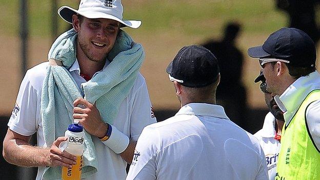 Stuart Broad takes on fluids