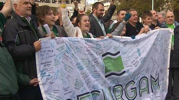 Argyle Fans celebrate Plymouth City Council's decision to buy Home Park