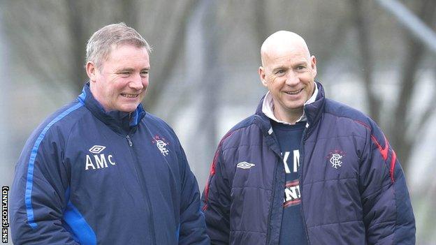 Rangers manager Ally McCoist and assistant Kenny McDowall