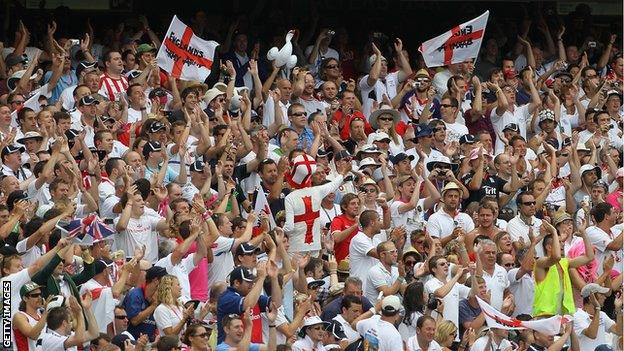 England supporters in action