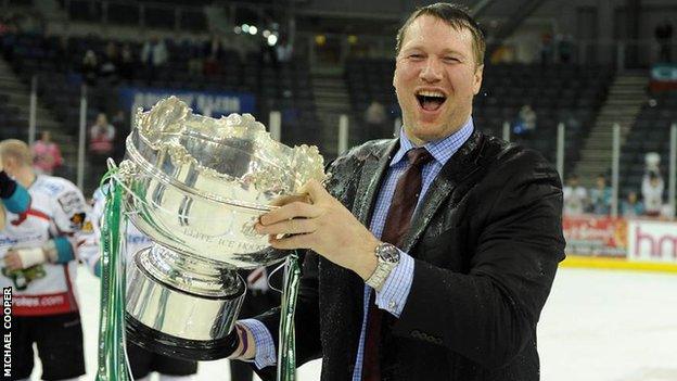 Doug Christiansen with the Elite League trophy