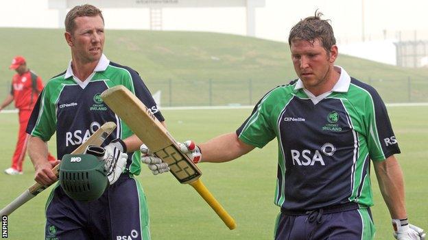 Andrew White and Gary Wilson at the World T20 qualifiers