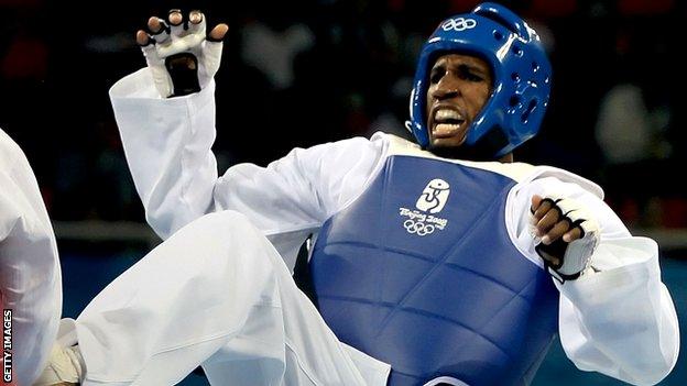 Chika Chukwumerije on his way to a bronze medal in Beijing