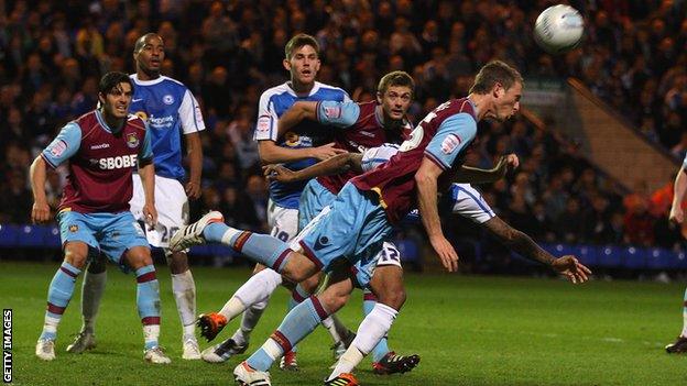 West Ham's Danny Collins in action against Peterborough