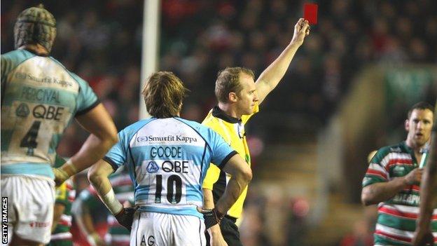 Andy Goode is sent off