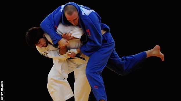 Great Britain judo star Matthew Purssey in action