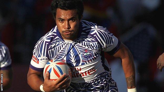 Fautua Otto playing for Samoa in USA sevens