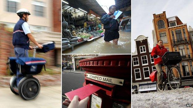 Postal employees in San Francisco, Bangkok, London and Amsterdam