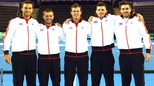 Ross Hutchins, Dan Evans, Leon Smith, Josh Goodall and Colin Fleming