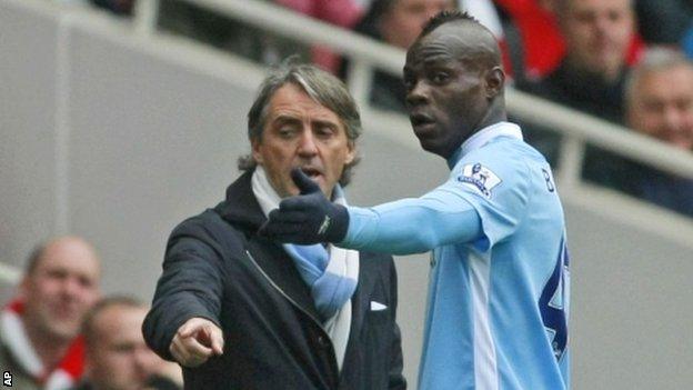 Roberto Mancini and Mario Balotelli