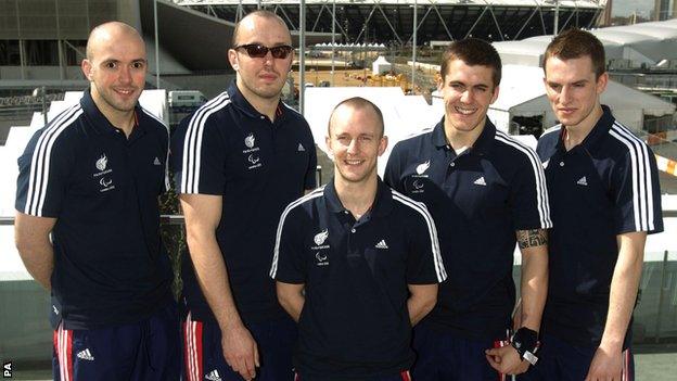 Great Britain"s Paralympics Judo team Sam Ingram, Joe Ingram, Ben Quilter, Dan Powell and Marc Powell