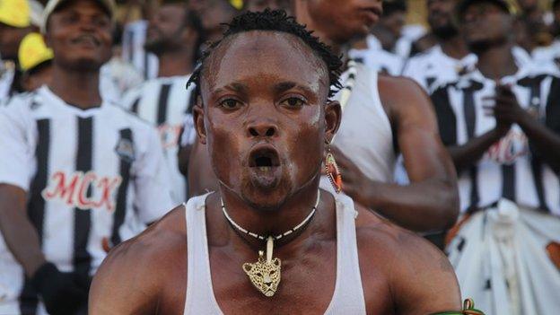 A TP Mazembe fan at Sunday's match against Power Dynamos