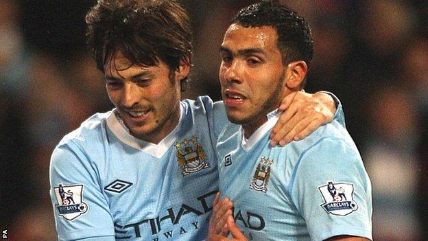 David Silva (left) and Carlos Tevez (right)