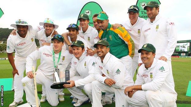 South Africa with the Test series trophy