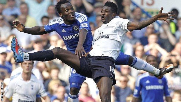 Michael Essien and Emmanuel Adebayor