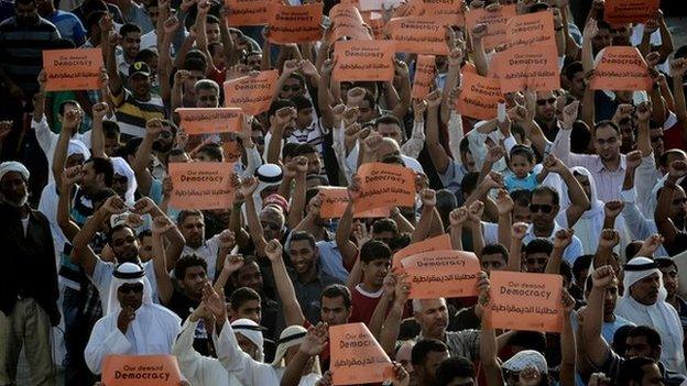 Protestors in Bahrain