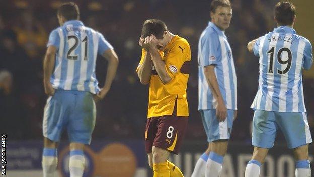 Steve Jennings was dismissed against Hearts at Fir Park