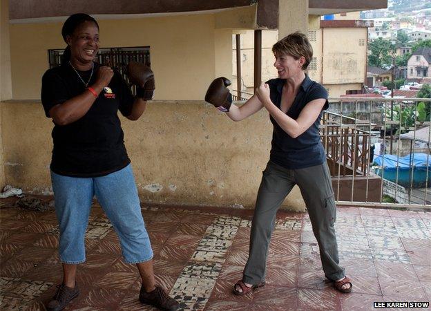 The late-Grace Brown of women's boxing team and Lee