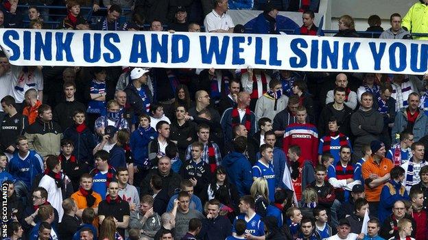 Rangers fans are upset with the penalties imposed on the club by the Scottish FA