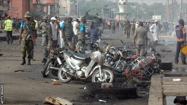 The aftermath of the Easter bomb blast in the Nigerian city of Kaduna