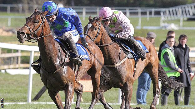 Hurricane Fly gets the better of Zaidpour in the Champion Hurdle at Punchestown