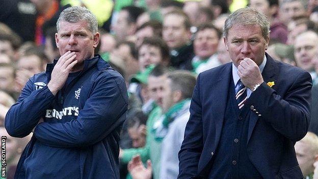 Rangers coach Ian Durrant and manager Ally McCoist