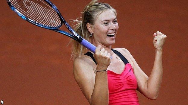 Maria Sharapova beat Victoria Azarenka in Germany